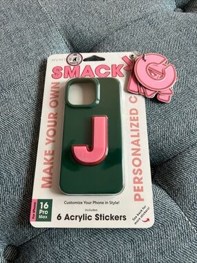 NEW!! MVMT iPhone 16 Pro Max Green Case Pink Letters S M C S A K J Personalized